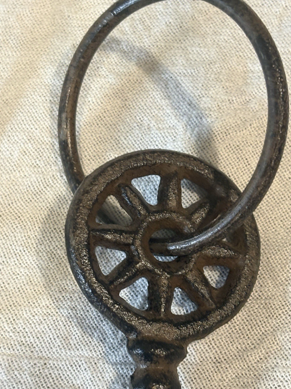 Lot of 2 Vintage Large Metal Skeleton Keys with Large Key Rings