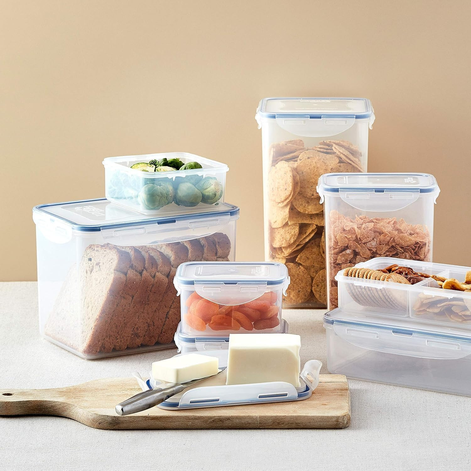 LOCK & LOCK Easy Essentials Food Storage Lids/Airtight Containers, BPA Free, 54