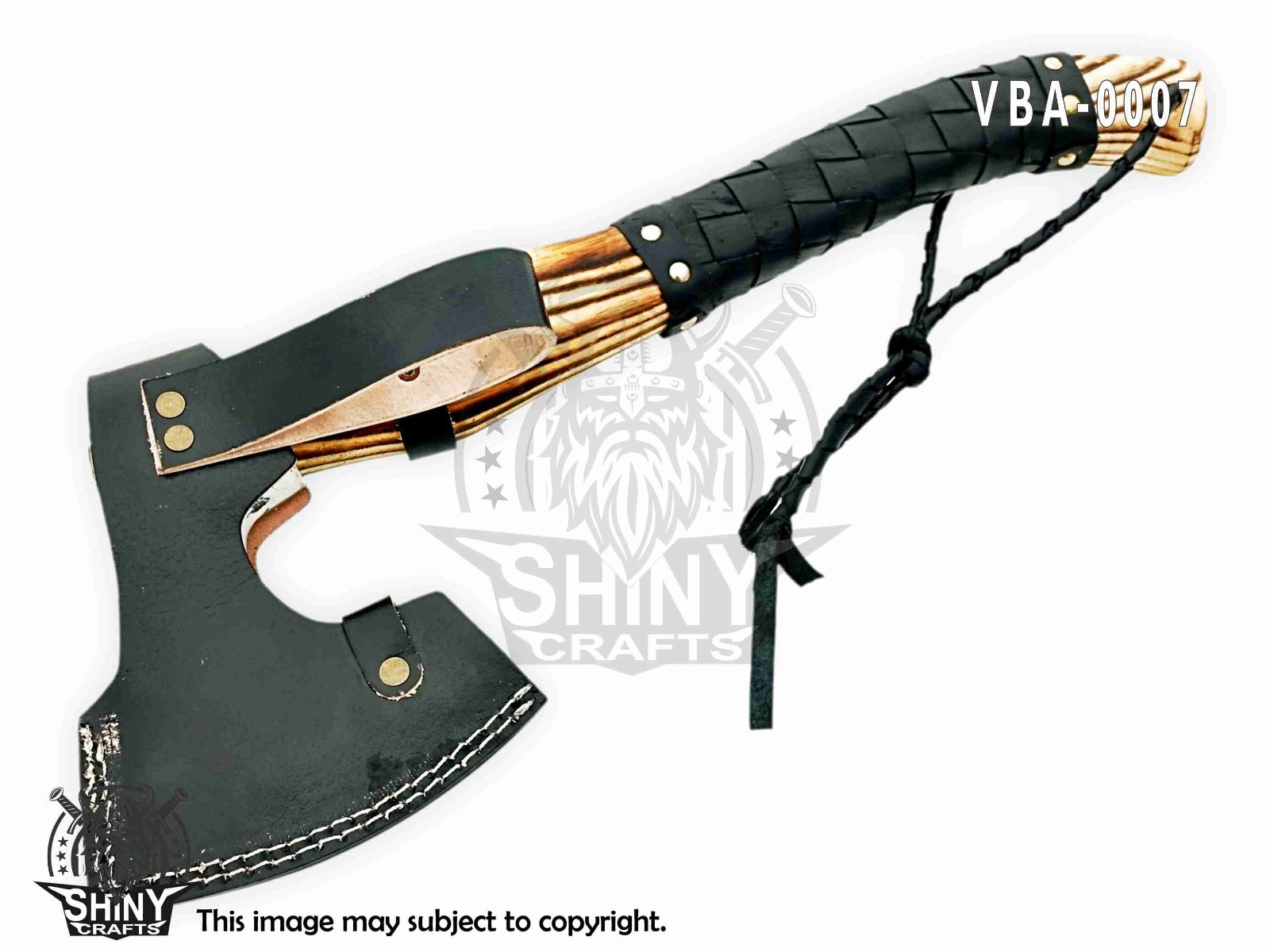 Handmade Valhalla Wolf ,Vegvisir Axe,Viking Axe, Valentine’s Day Gift Axe VBA-07