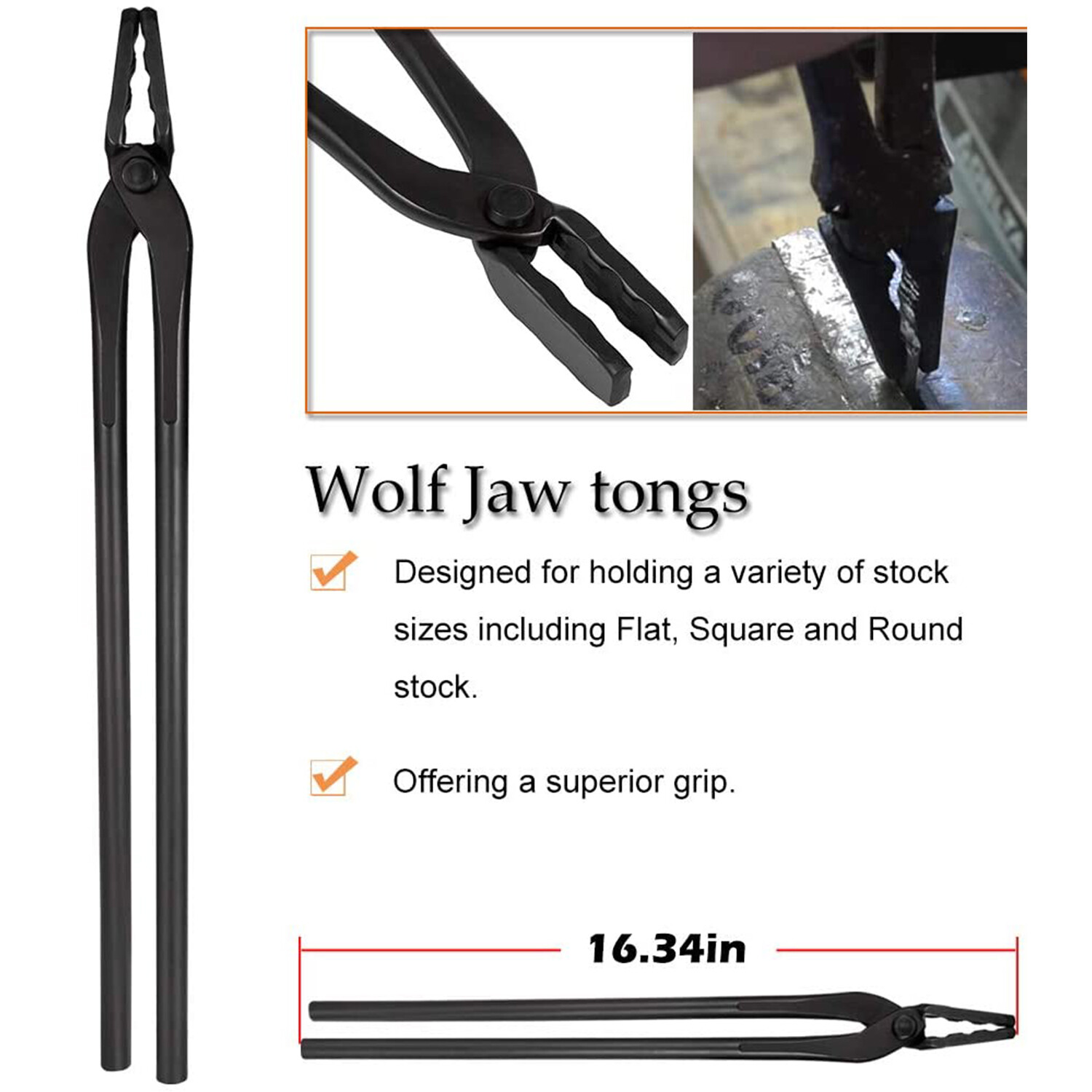 Knife Making Tongs Bladesmith Tong Set & Blacksmith Hammer 1.5 kg Forge Tools