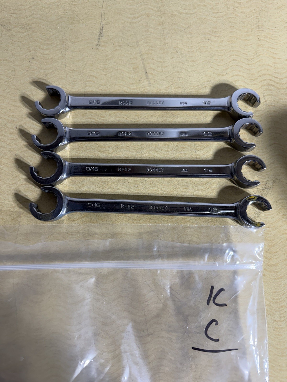 4 Lot – Bonney USA Wrench 9/16 1/2 RF52 aircraft aviation etc flare nut