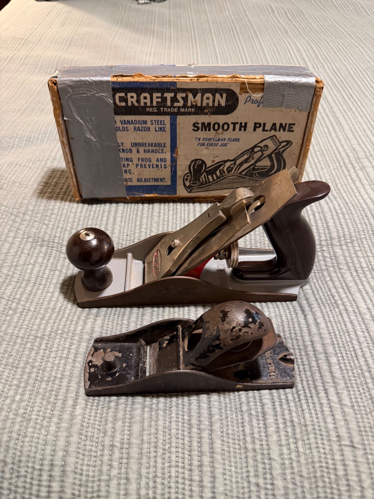 Pair of Workworker’s Vintage Hand Planes (Craftsman 2″ cut + USA 1-1/2″ cut)
