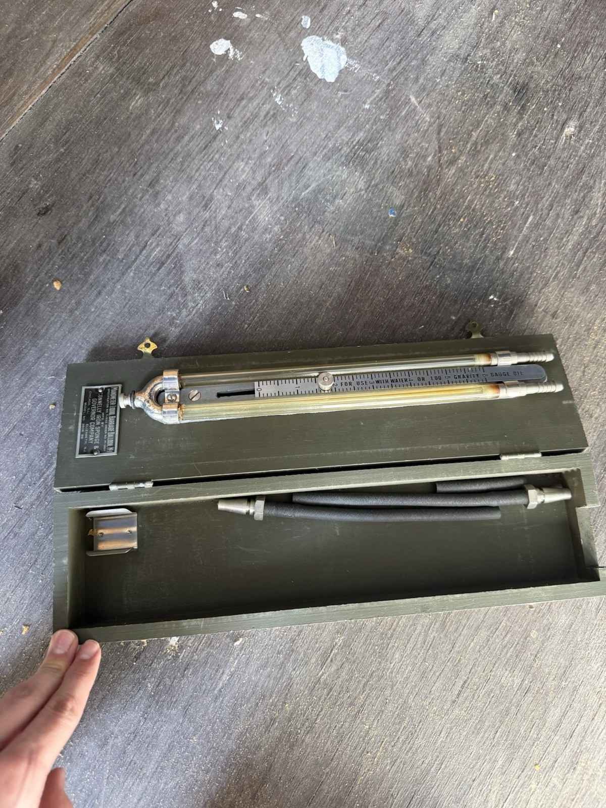 Vintage Connelly Manometer Model 3906-BB Gas Pressure Gauge U-Tube Box Manual
