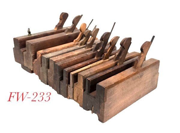 large lot wood wooden MOLDING PLANE TOOL LOT complex fillester side beads NY OH