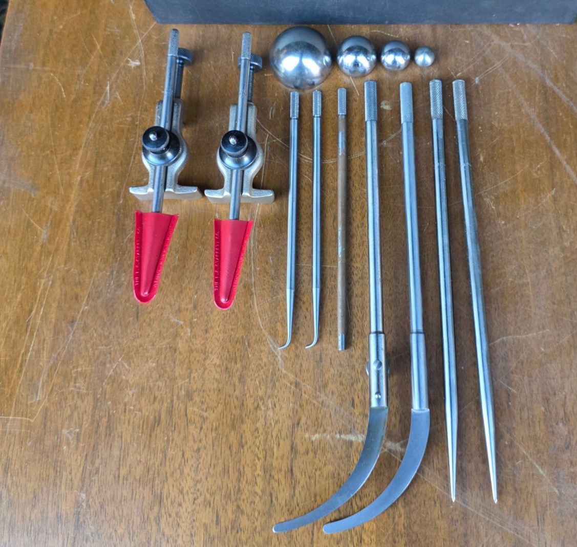 L.S. Starrett No. 59F Trammels Complete Set w/ Original Box & Accessories USA