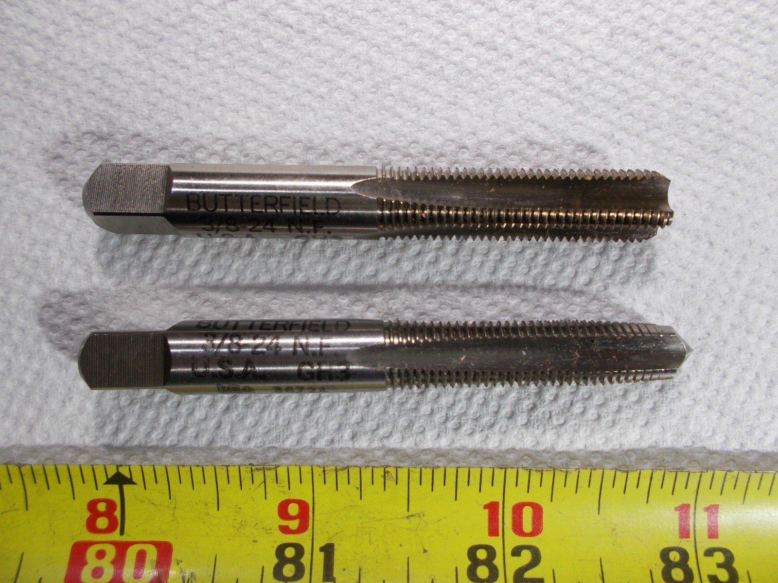 NEW BUTTERFIELD 3/8-24 NF GH3 HSS RIGHT HAND CUT TAP 1 TAPER 1 BOTTOMING 2 Piece