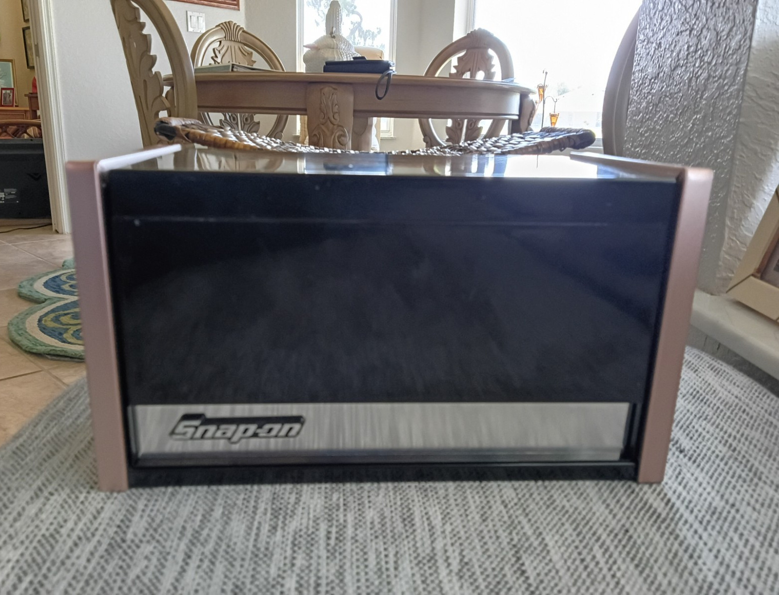 Snap-on Miniature Metal Tool Box Glossy Black 3 Drawers