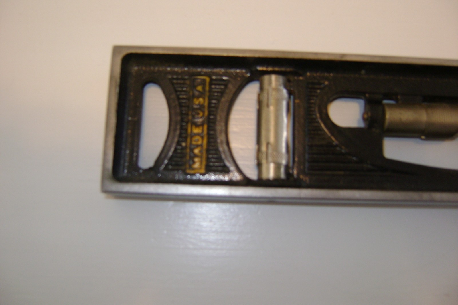 Vintage Stanley #36G 12” Heavy Steel Machinist Level Glass Guards