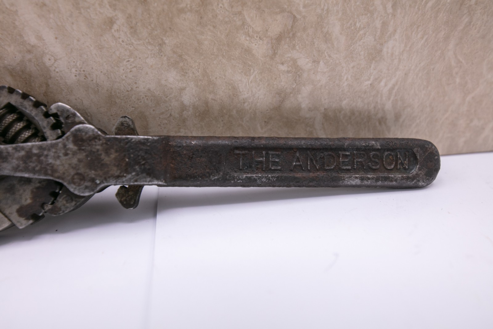 1914 Patent – “The Anderson” Mephisto Racheting Adjustable Wrench 6.5″ 1″ Jaw