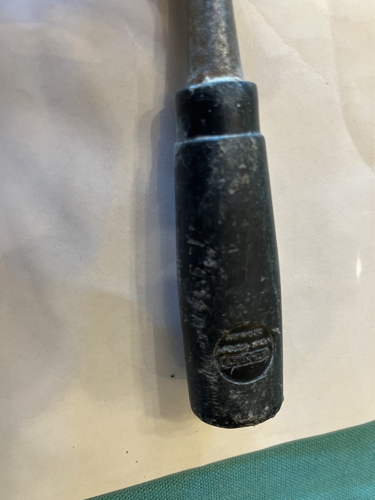 Vintage Stanley 1 Inch Wood Chisel 8 Inch Long Composite Black Hndl Stamped Name