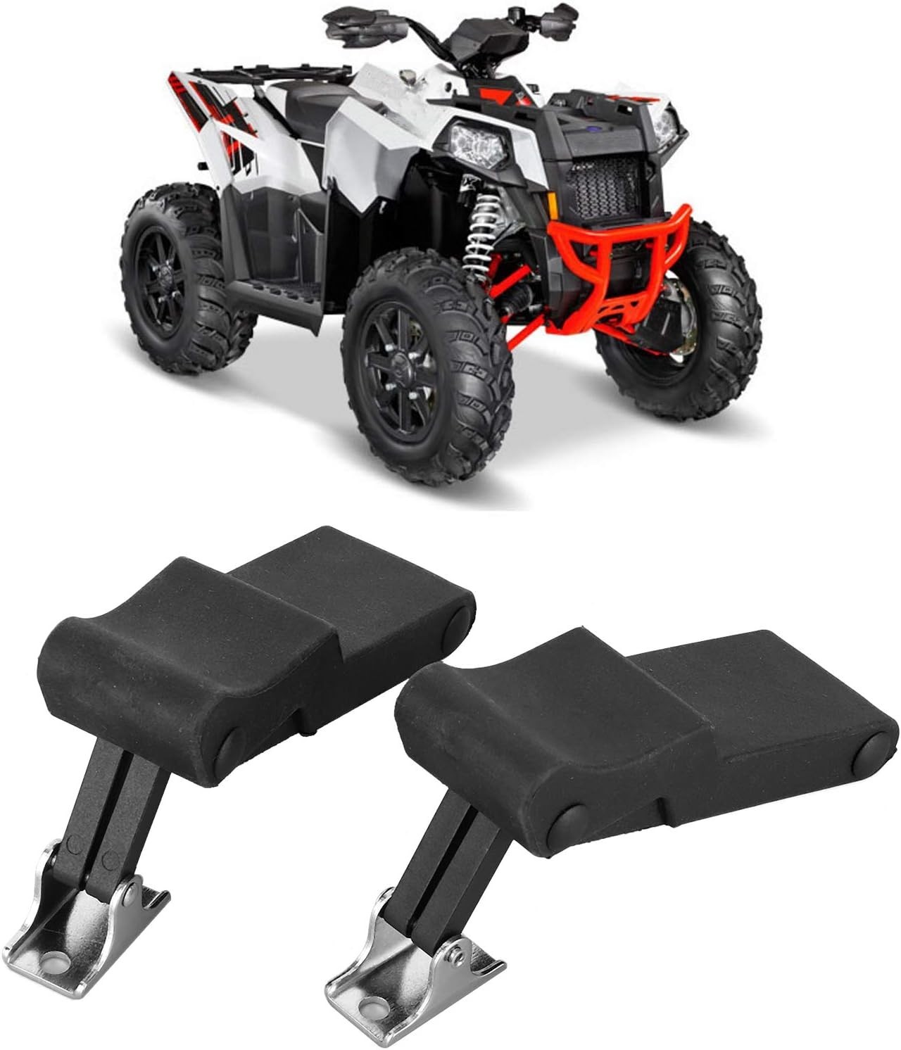 2pcs Front Storage Rack Rubber Latch Fit for Polaris Sportsman 2 Pack, Black
