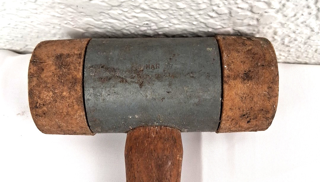 Vintage Tool Soft Face Hard Rubber Mallet Body Hammer Dated March 1957