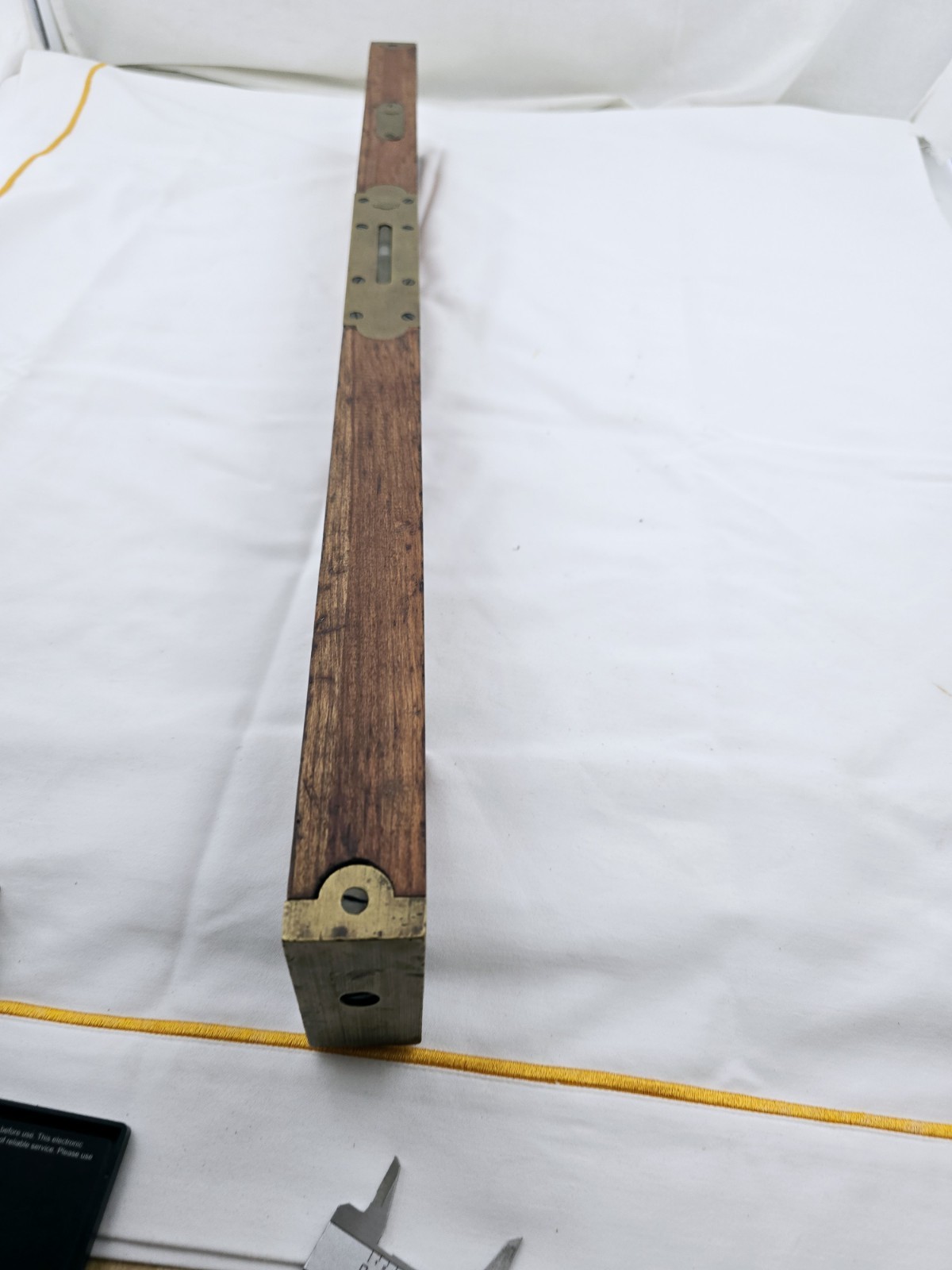 Antique Stanley Rule & Level 26″ Adjustable Wood & Brass Level 1896
