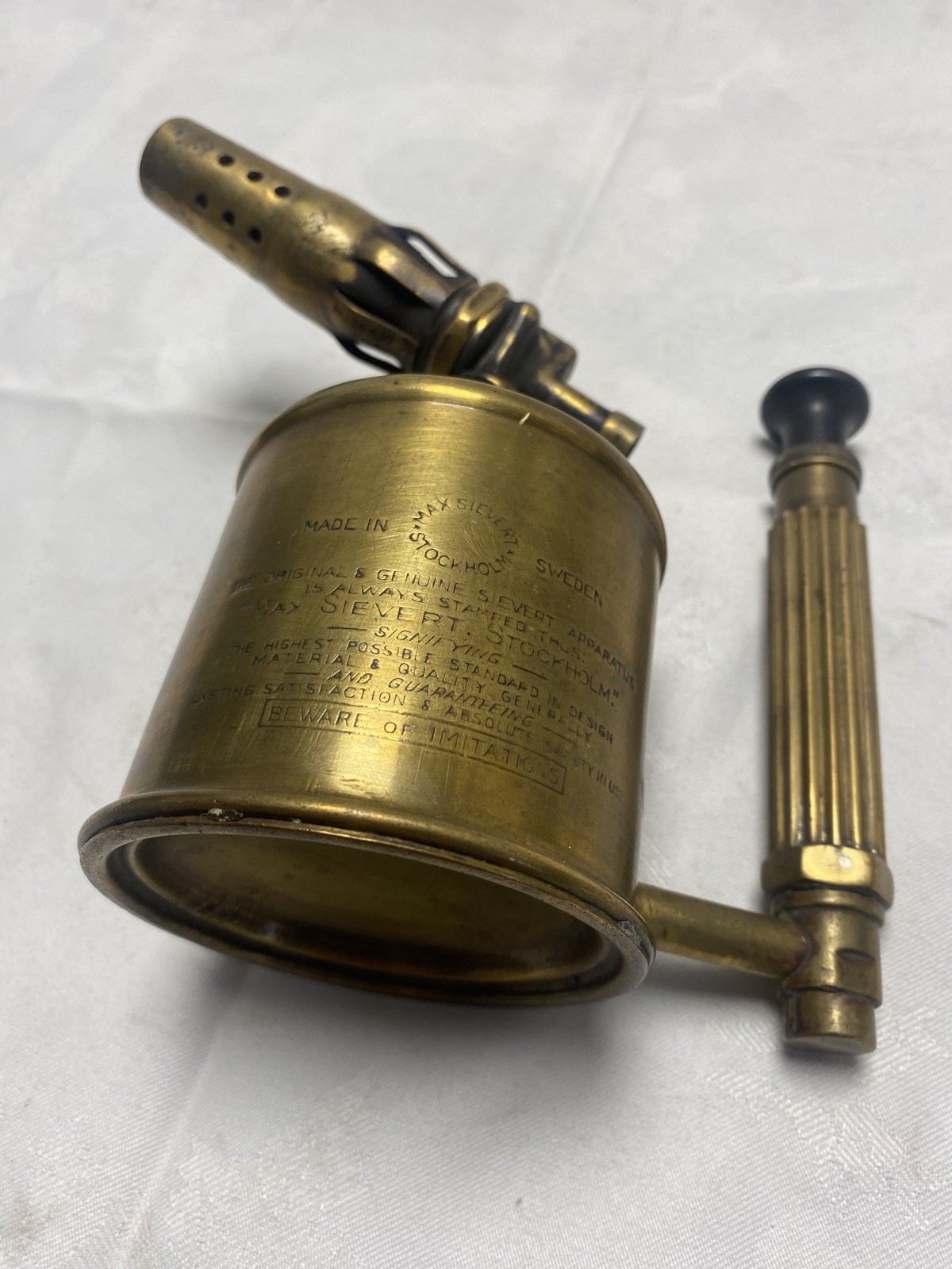 Rare Sievert Vintage Brass Benzoline Blow Lamp