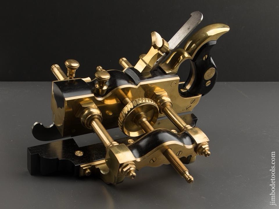 Phenomenal Brass And Ebony Plow Plane By Jim Leamy