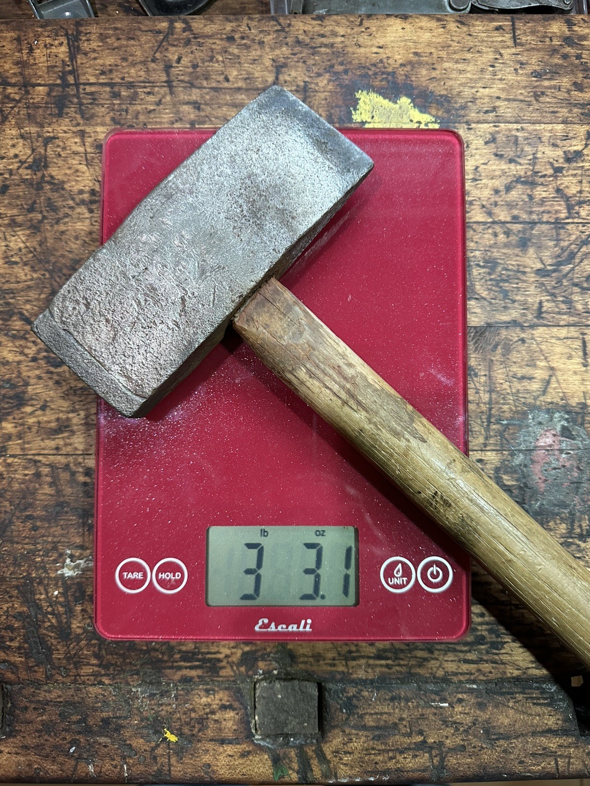 Vintage 3.3 lb Mason/Stone Hammer Hand Made Blacksmith Hammer