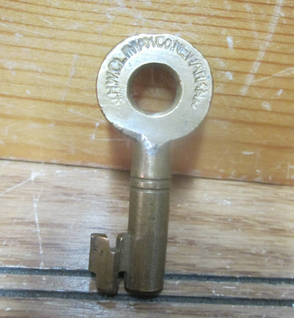 Antique JHW Climax Co. Newark N.J. Brass Key HTF