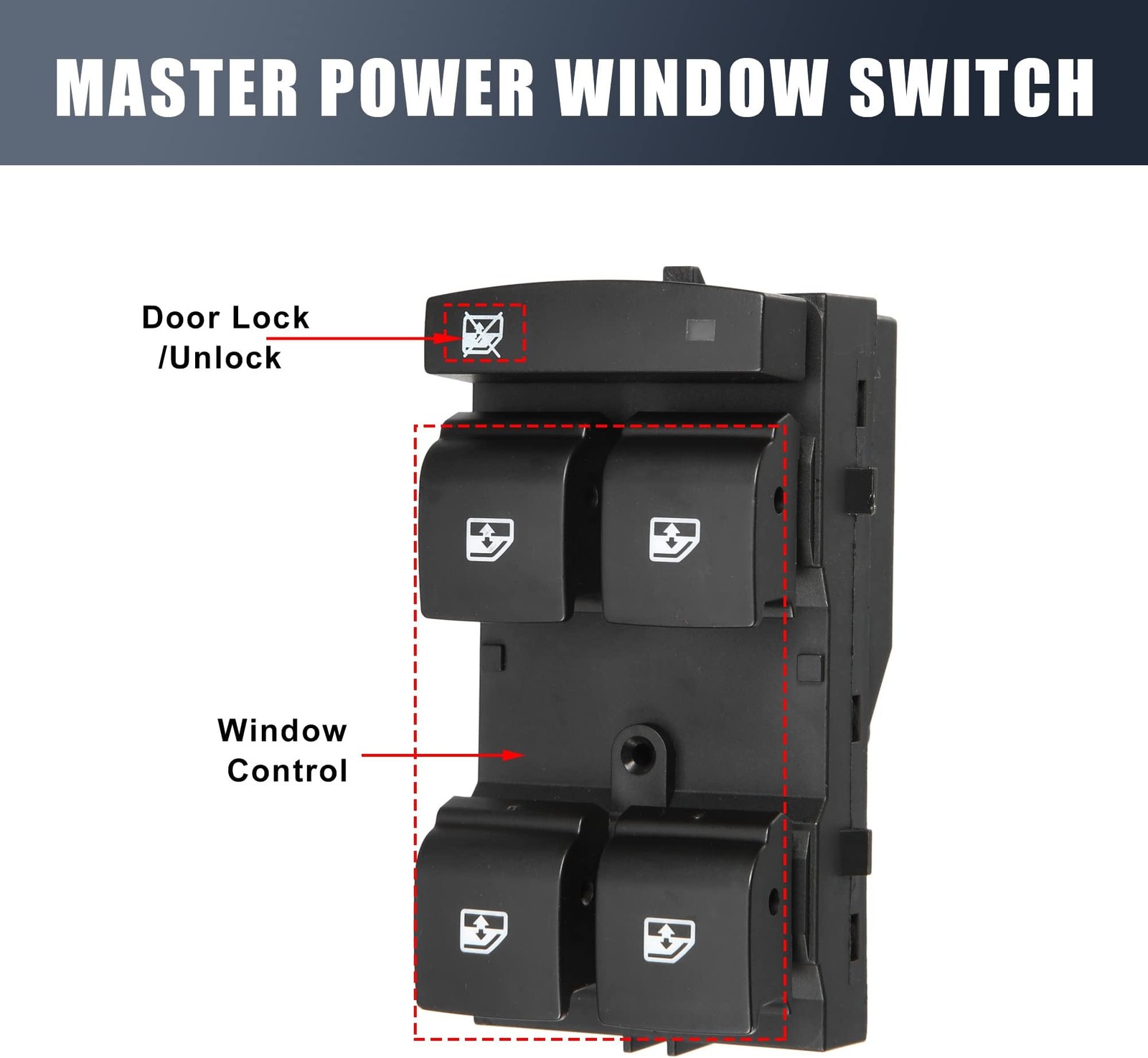 X AUTOHAUX Power Window Switch Driver Side Master Power Window Control Switch…
