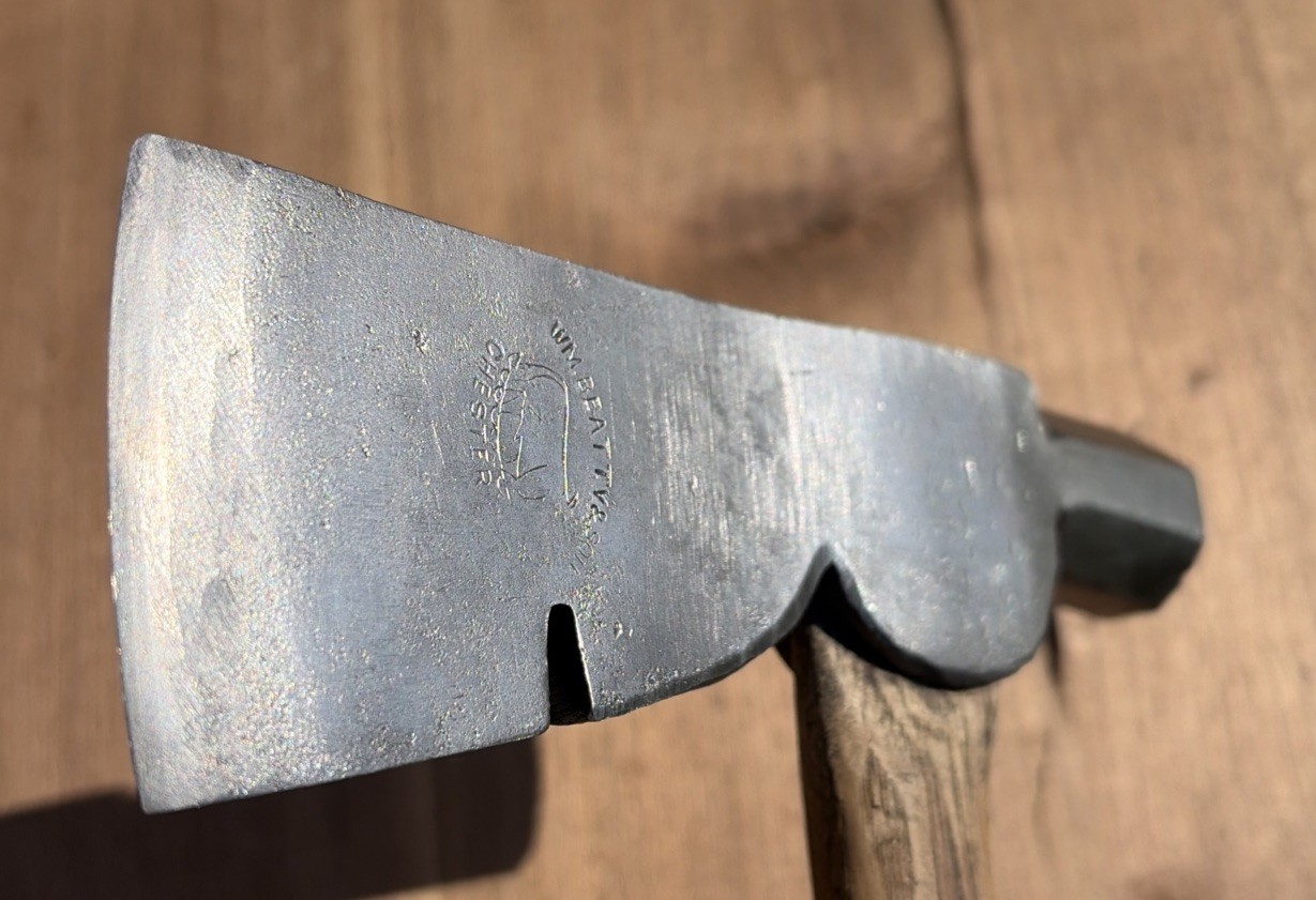 WM. BEATTY & SONS CHESTER, PA HATCHET WAFFLE HEAD HAMMER COW LOGO 1800’s ??? VTG