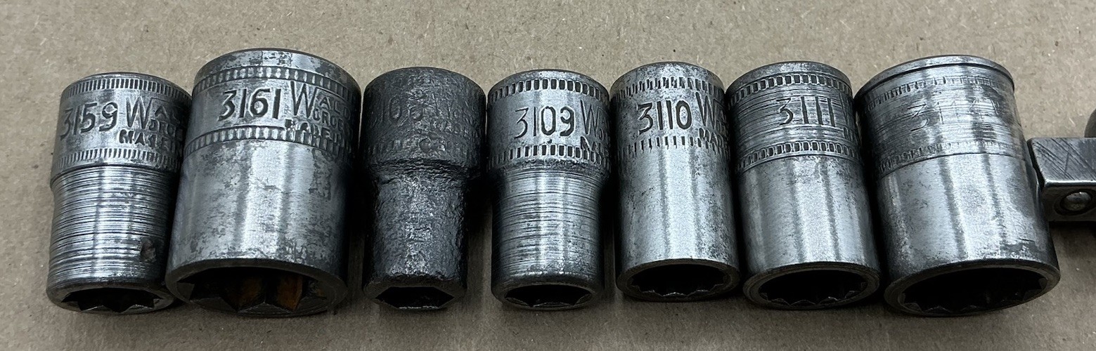 Vtg Walden Refrigeration HVAC 1/4″ Drive Ratchet Set Breaker Bar Sockets Box USA