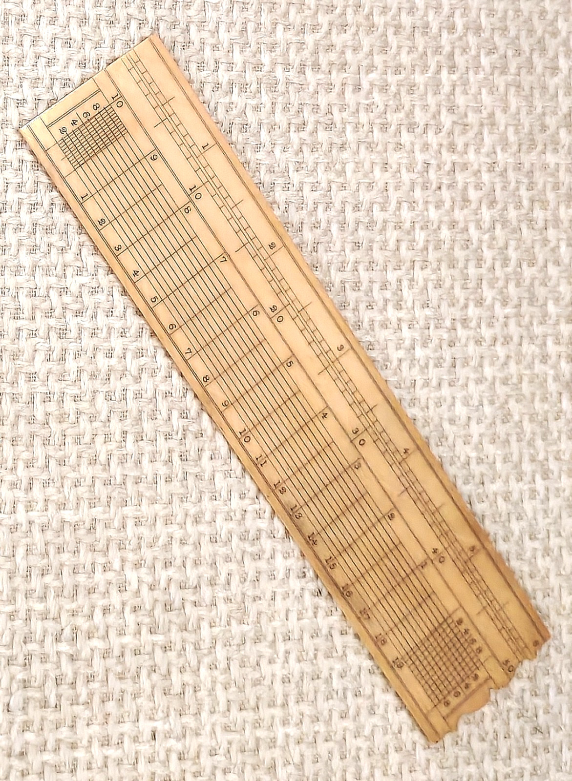 ANTIQUE RULER SCIENTIFIC PLOTTING SCALE 19th CENTURY 6″