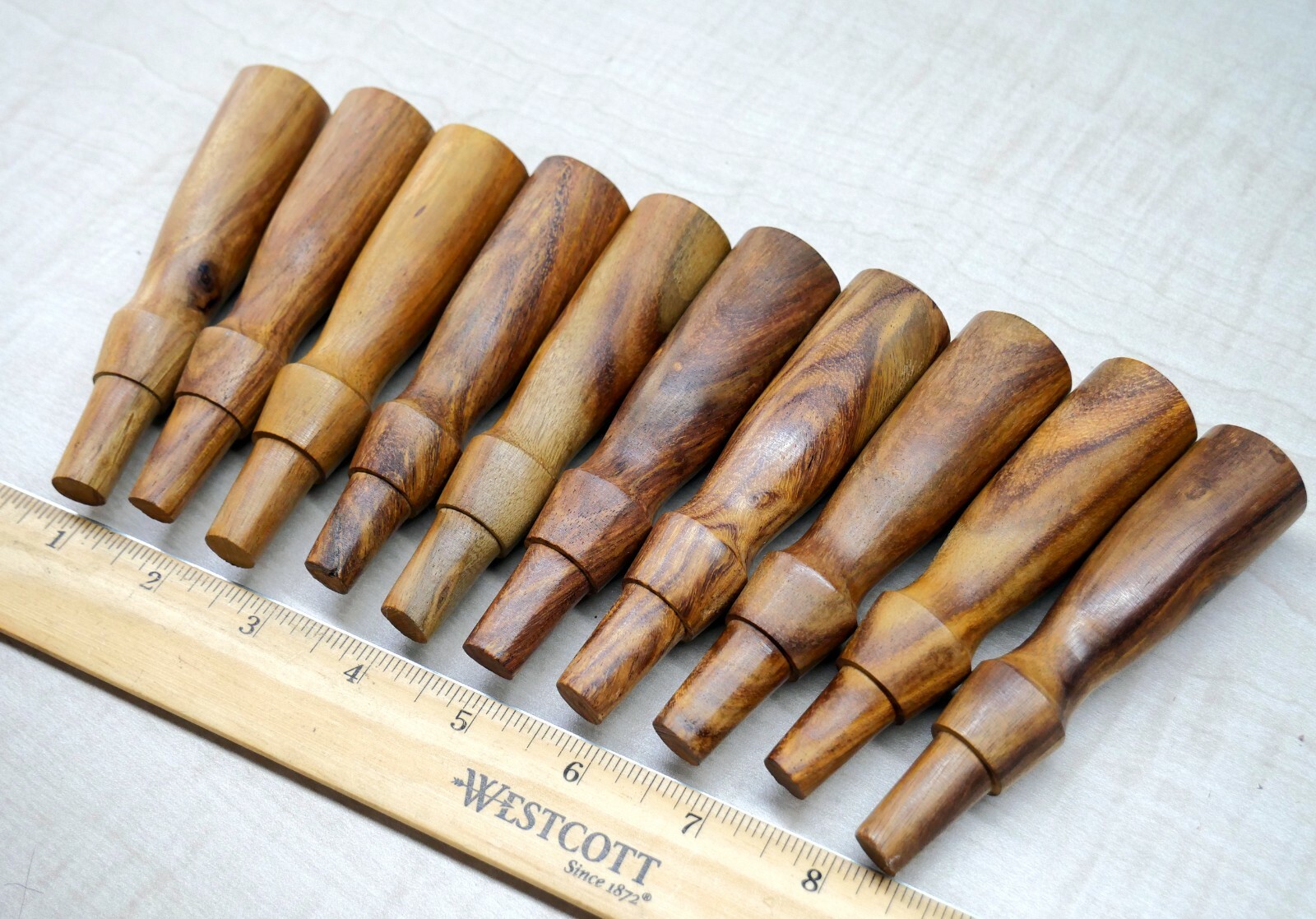 LOT OF 20 NEW ROSEWOOD SOCKET CHISEL HANDLES FOR TOOL RESTORATION