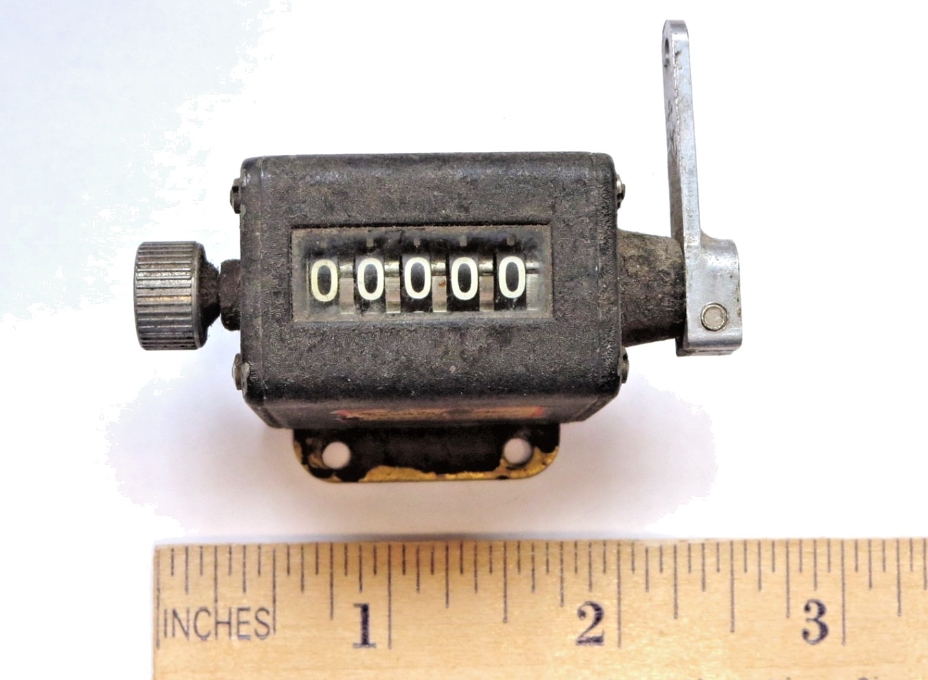 Antique Vintage VEEDER ROOT 5 DIGIT Mechanical BAIL COUNTER Works Resets Counts