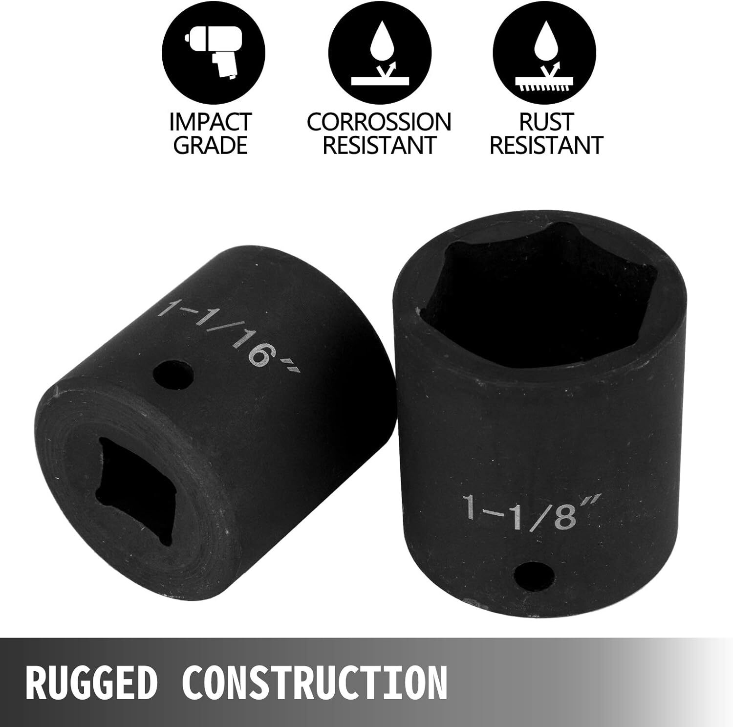Impact Drive Socket Set 1/2 Inches 19 Piece Impact Sockets Sae, Standard S