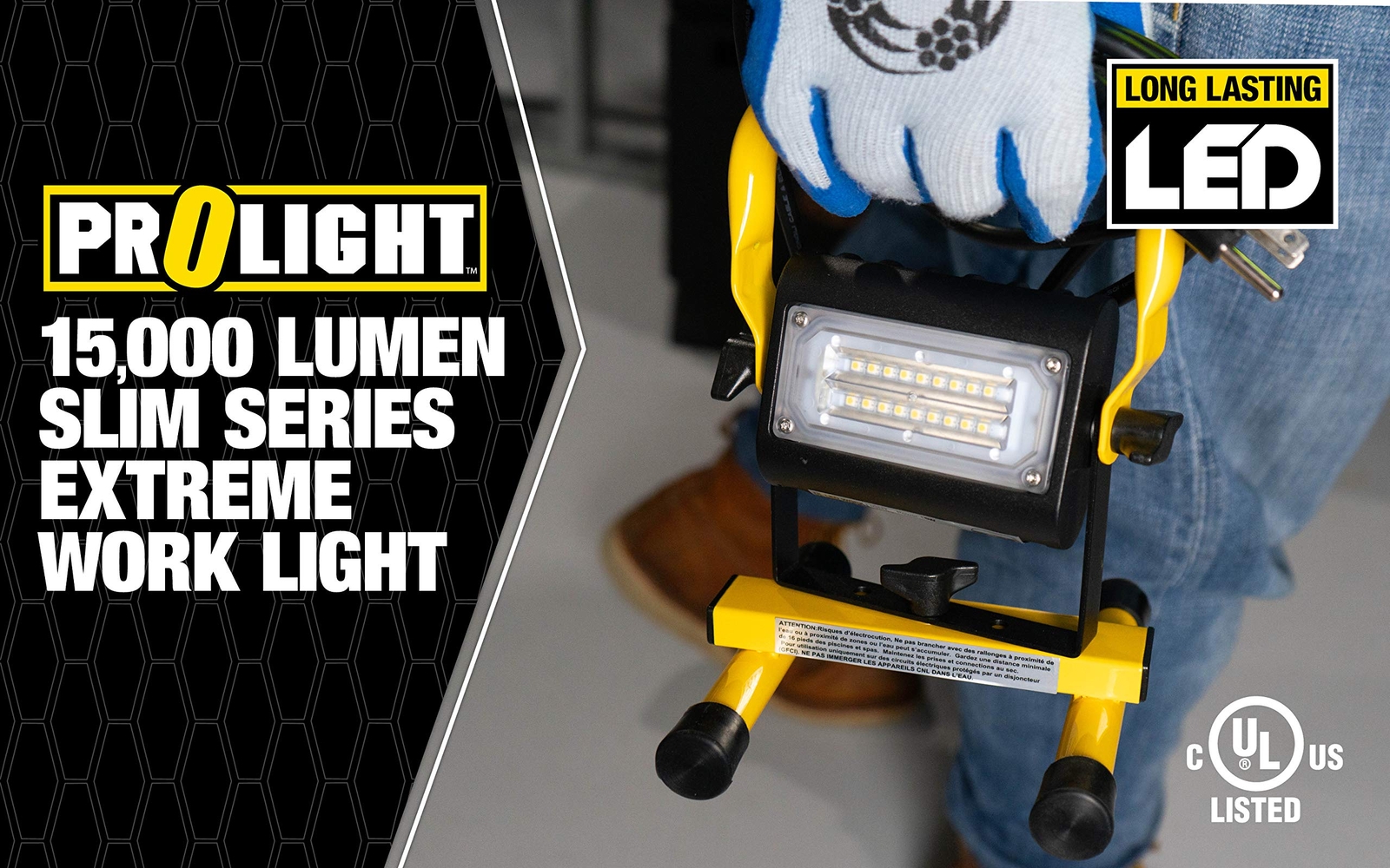 ProLight 411015 Slim Series 15w LED Work Light, One Size, Yellow/Black