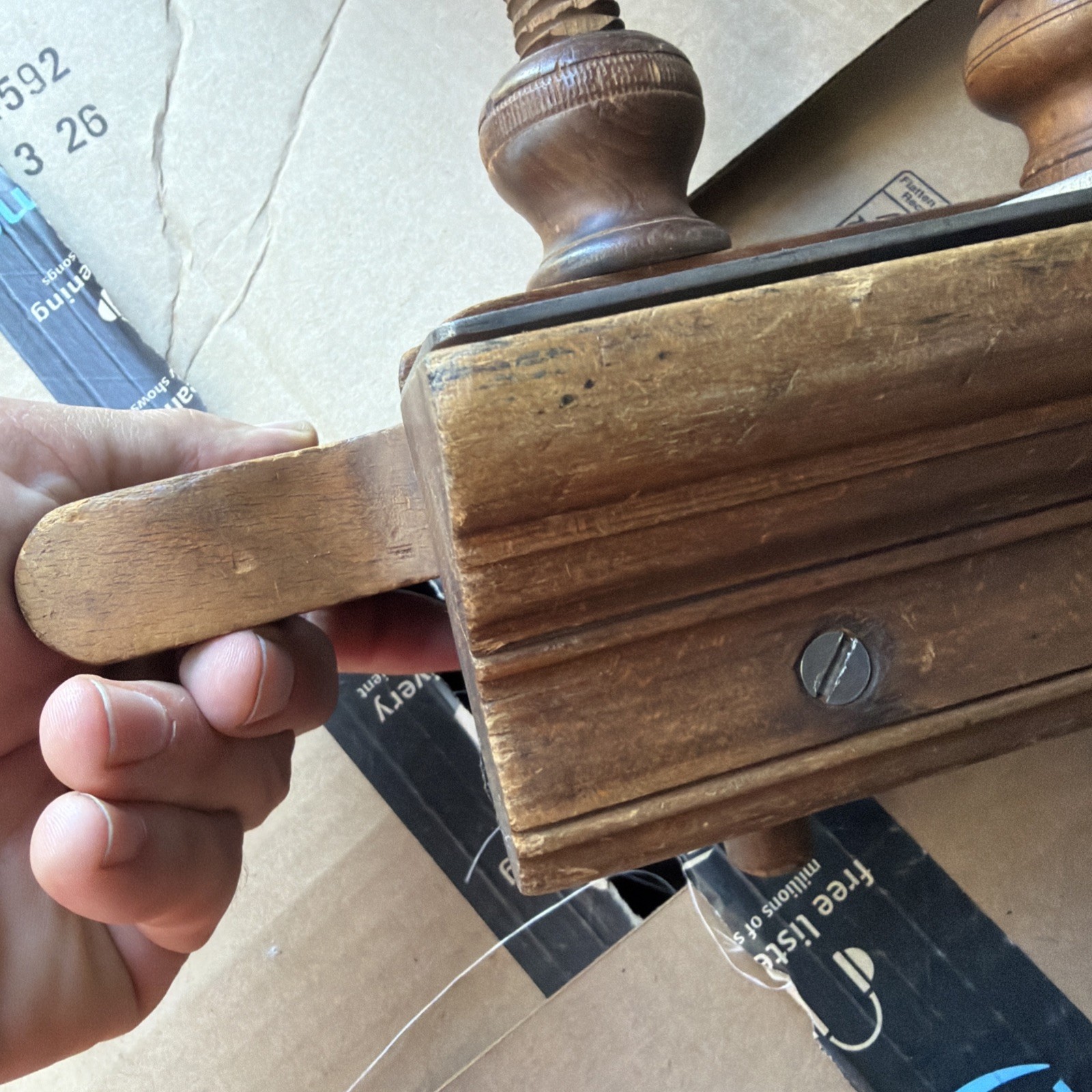 Antique Wooden Screw-Arm Plow Plane