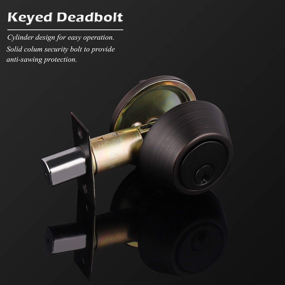 Gobrico 2 Keyed Alike Double Cylinder Deadbolts 2 Pack, Oil Rubbed Bronze
