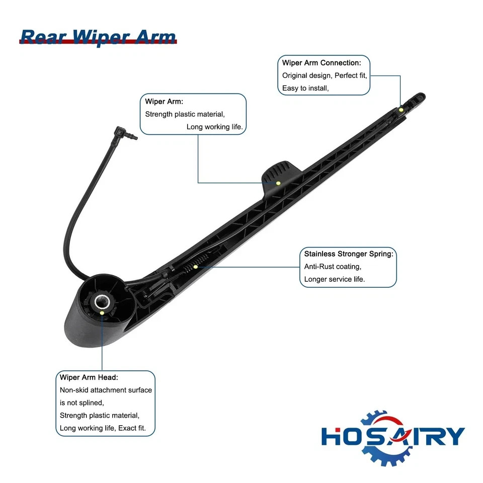 Rear Wiper Arm Blade Set for Chevy Trailblazer GMC Envoy 2007-2009, for Buick…