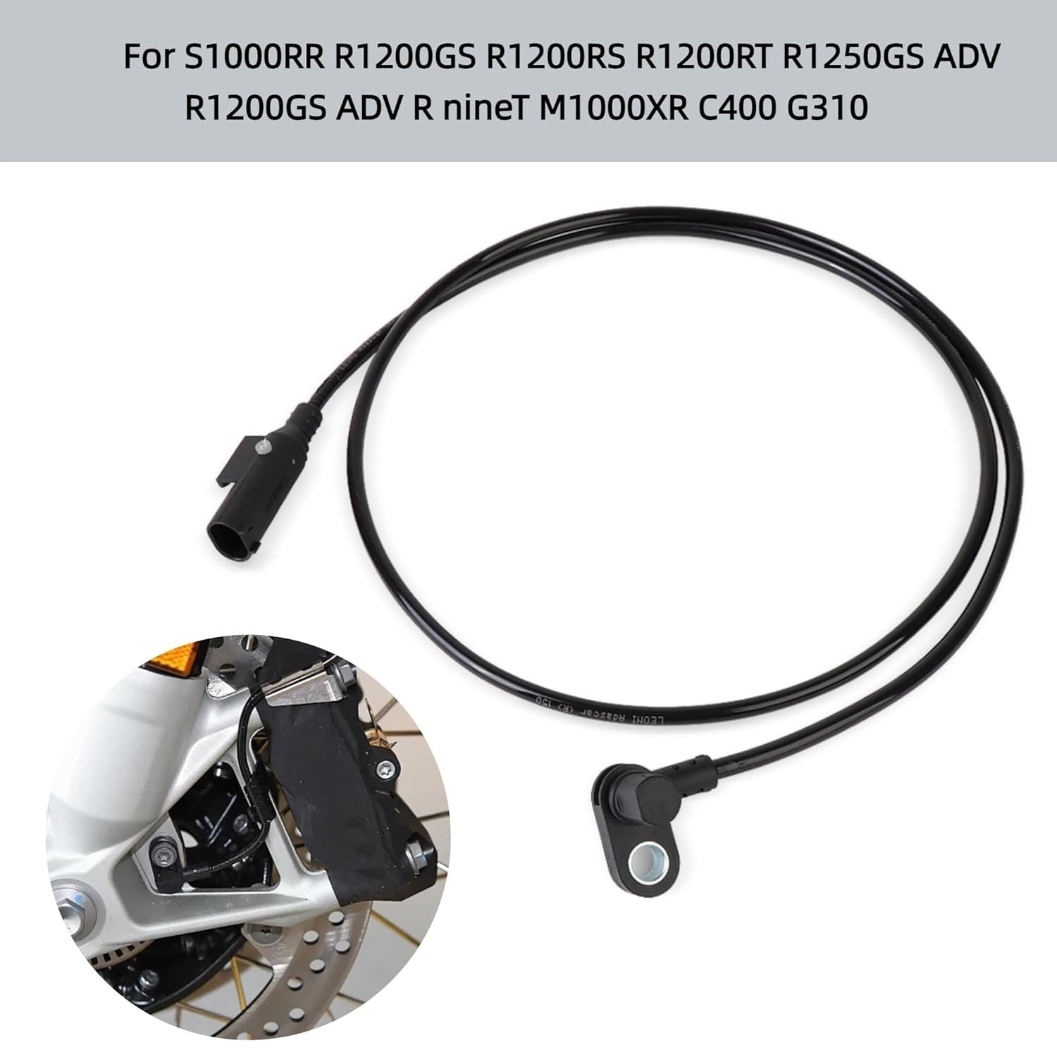 Motorcycle Front Rear Wheel Speed Sensor Brake ABS Sensor Wire for BMW S1000R…