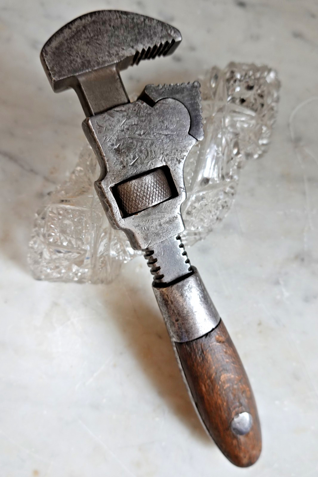 Antique W&B 1898 IMPROVED MOVABLE JAW MONKEY WRENCH Mechanic Carpenter