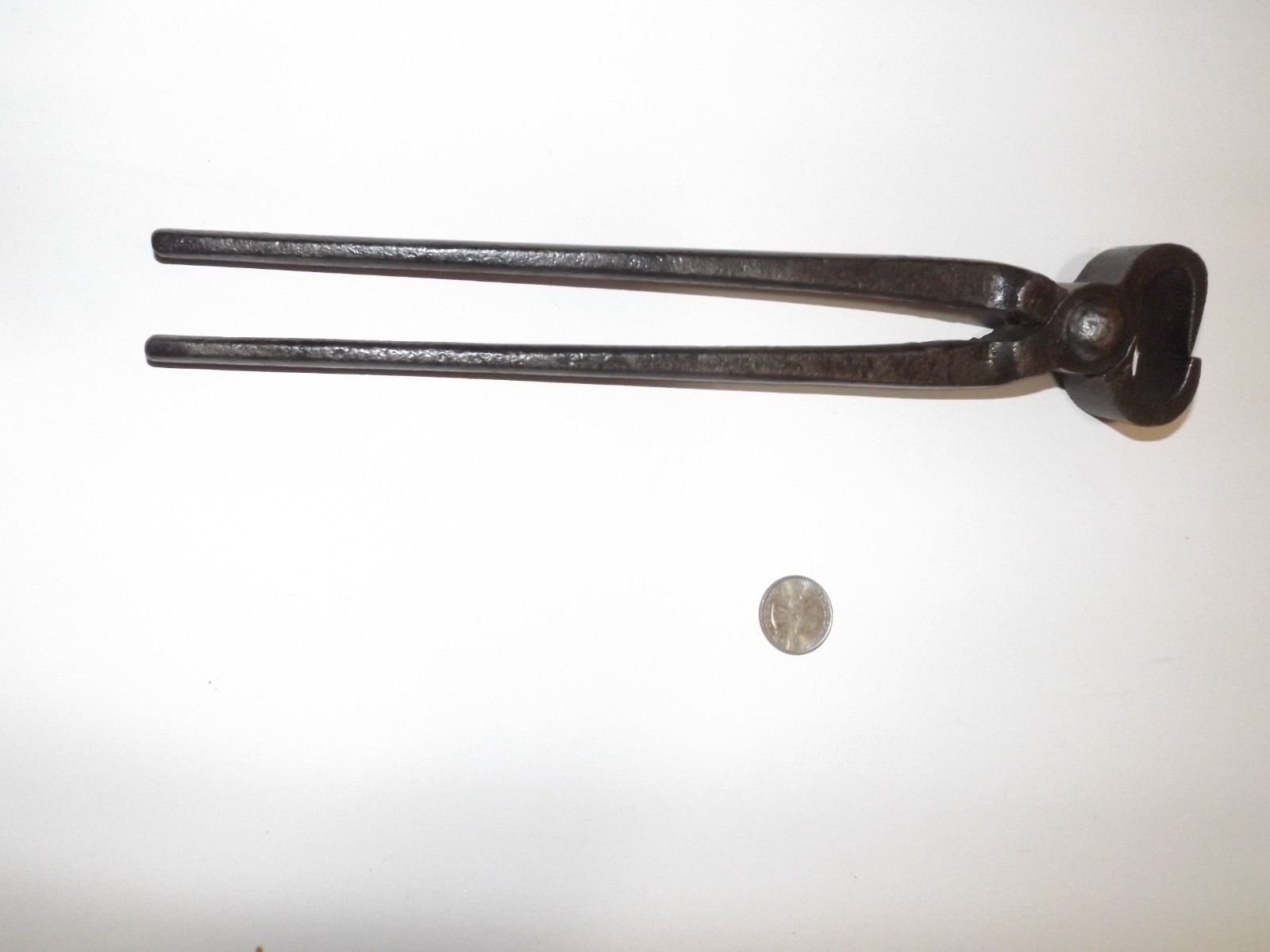 Antique 13″ Forged Blacksmith Tongs, American, USED, Heavy Forged Steel
