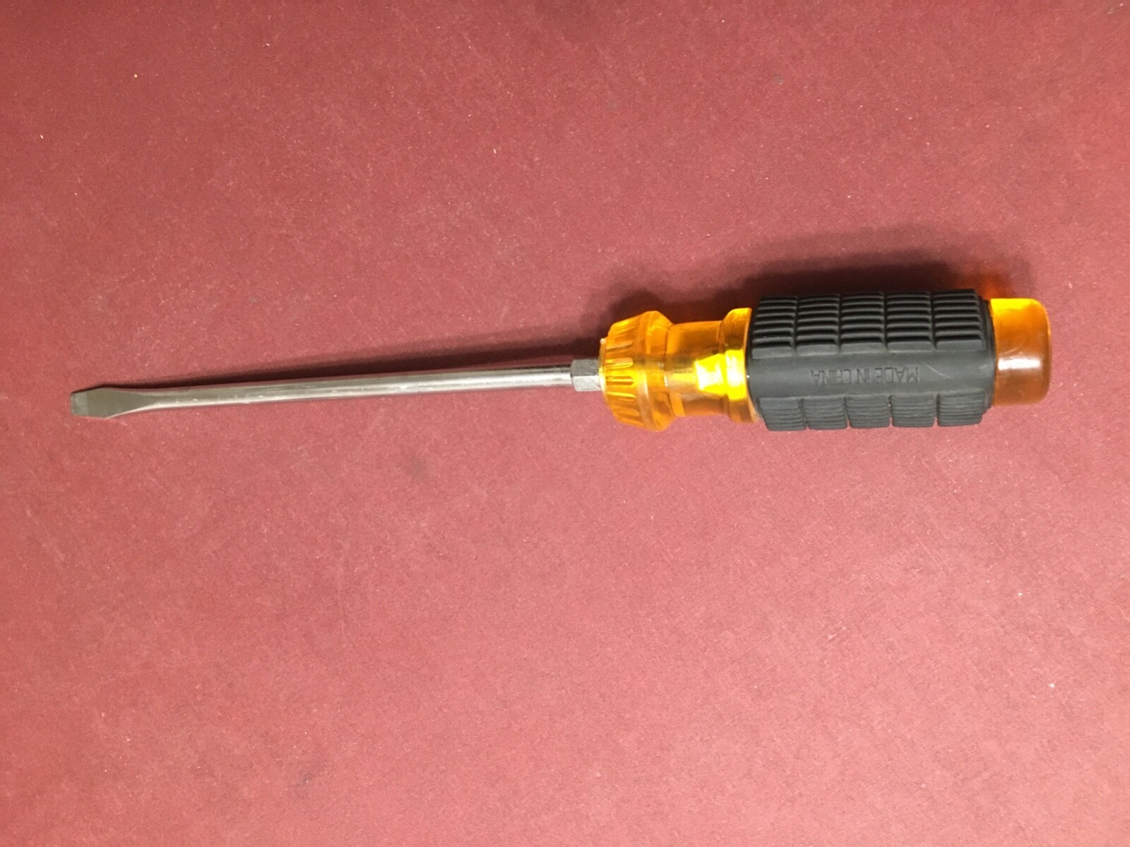 12-1/2″ Unbranded Rubber Handled Magnetic Standard Flat Screwdriver 5/16″ Tip