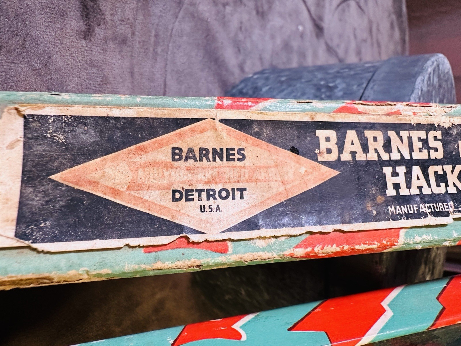 WWII 1942 Barnes Red Arrow Hack Saw Blades Detroit Molybdenum Steel w/ Box