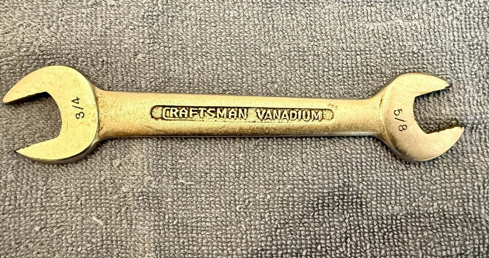 Craftsman Vanadium CI underline logo Forged in USA Open End Wrench 1729 3/4 5/8