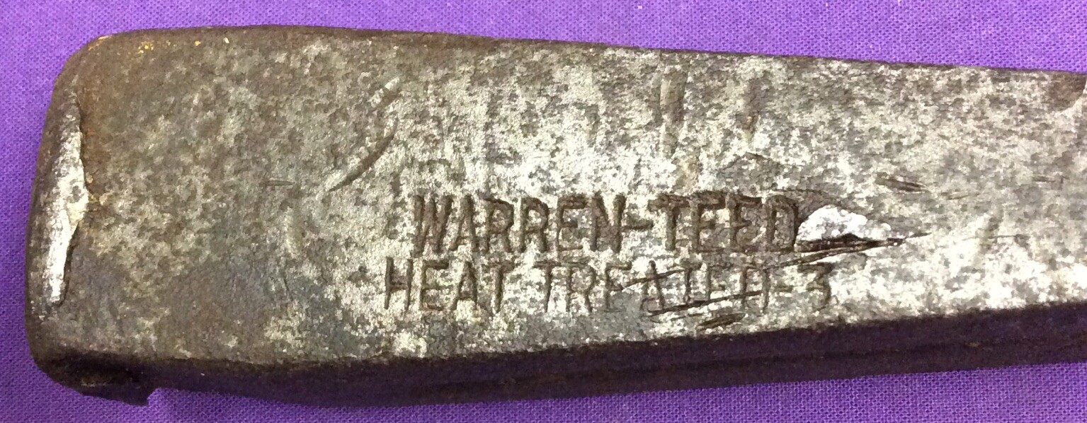 Used Vintage Warren-Teed Axe Wedge 7 5/8 X 2 Inches 2.94 Pounds U4