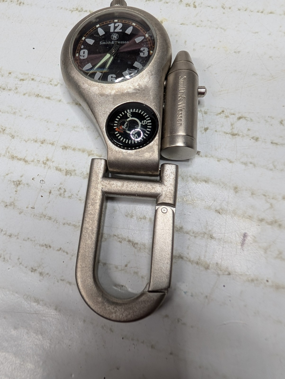 Smith & Wesson Key Chain Clock & Mini Pocket Compass Cased