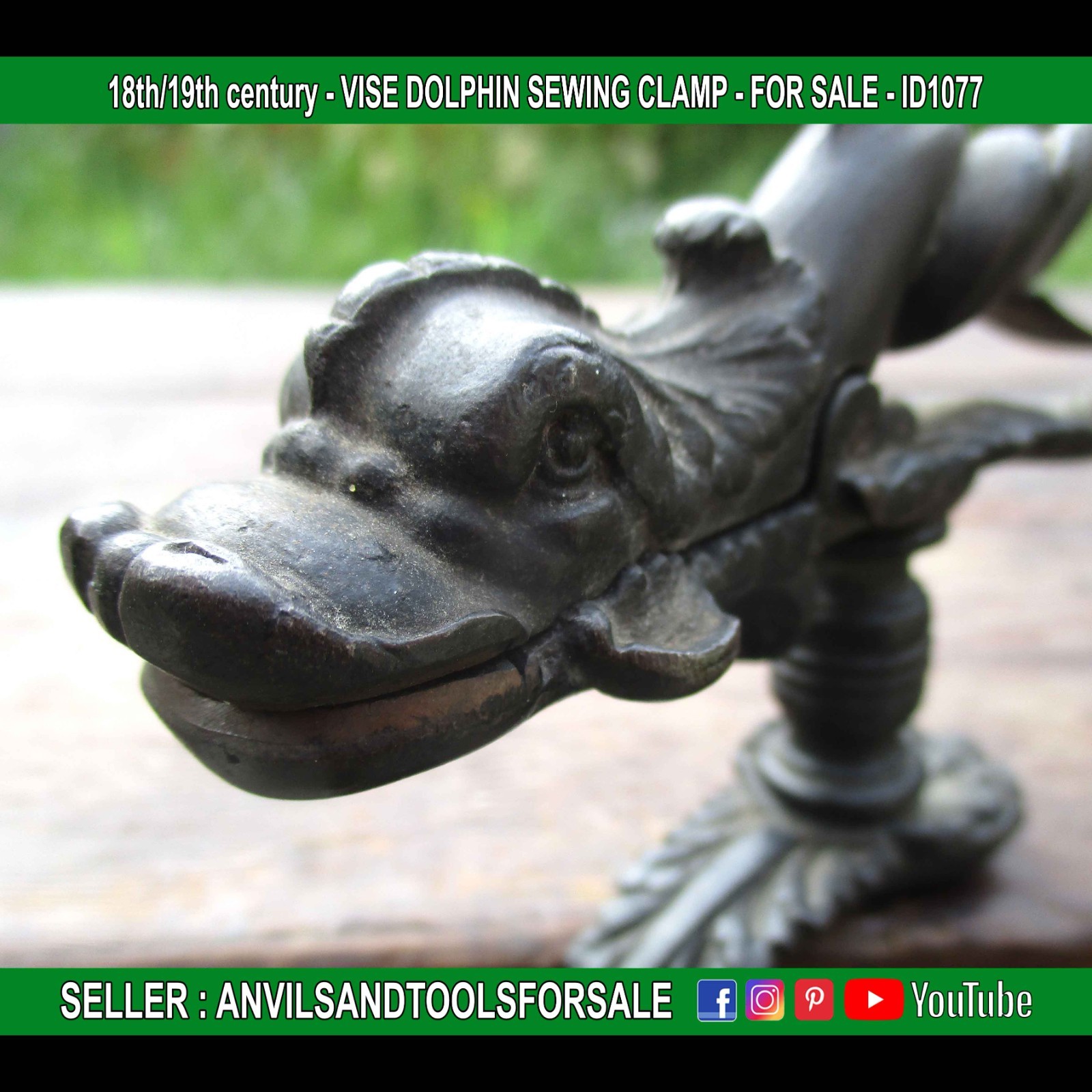 18th/19th century – VISE DOLPHIN SEWING CLAMP – ID1077