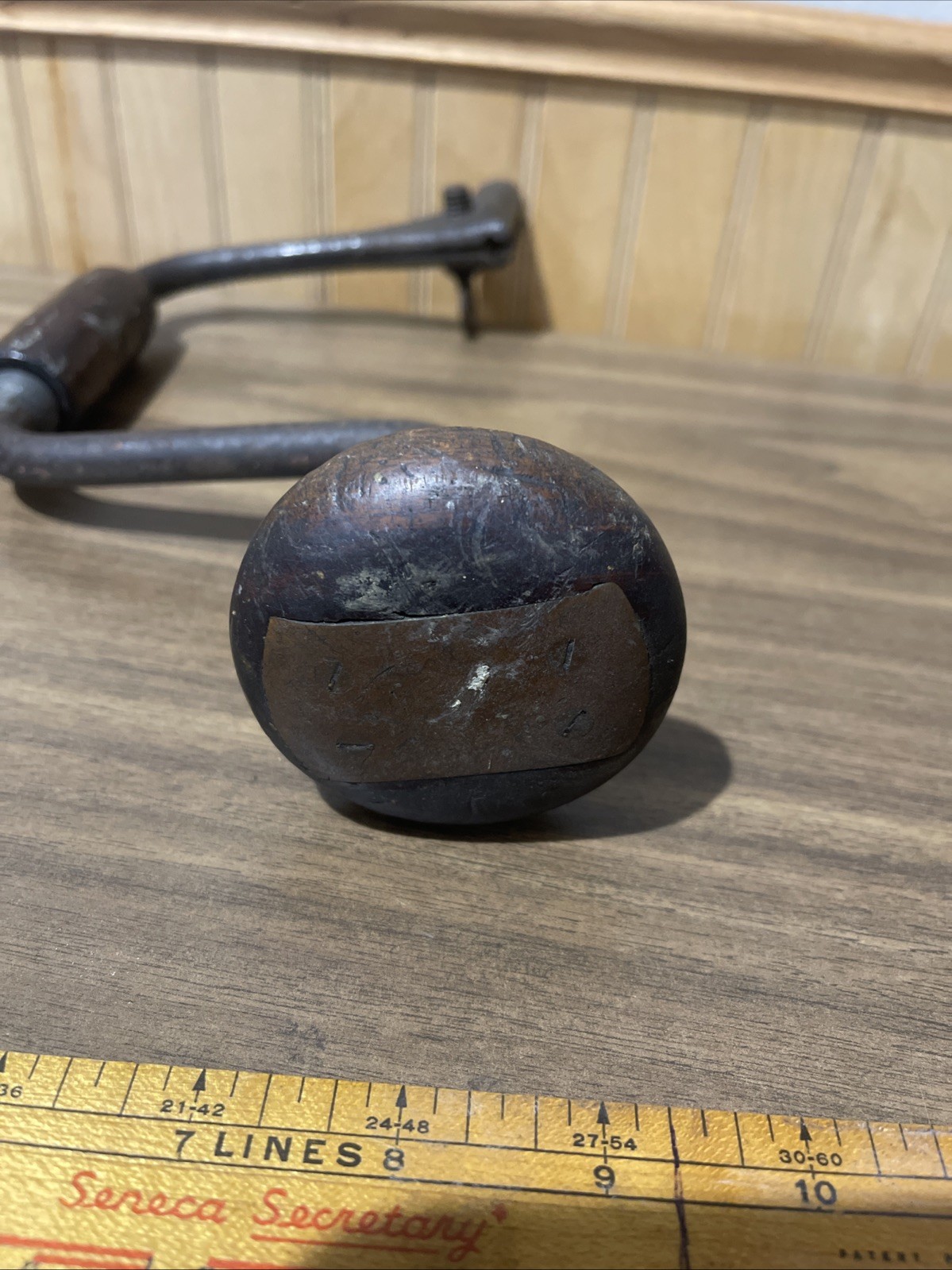 Antique 1800’s Sweep Bit Brace Hand Drill No. 110 w/ Brass – Maybe John S. Fray?