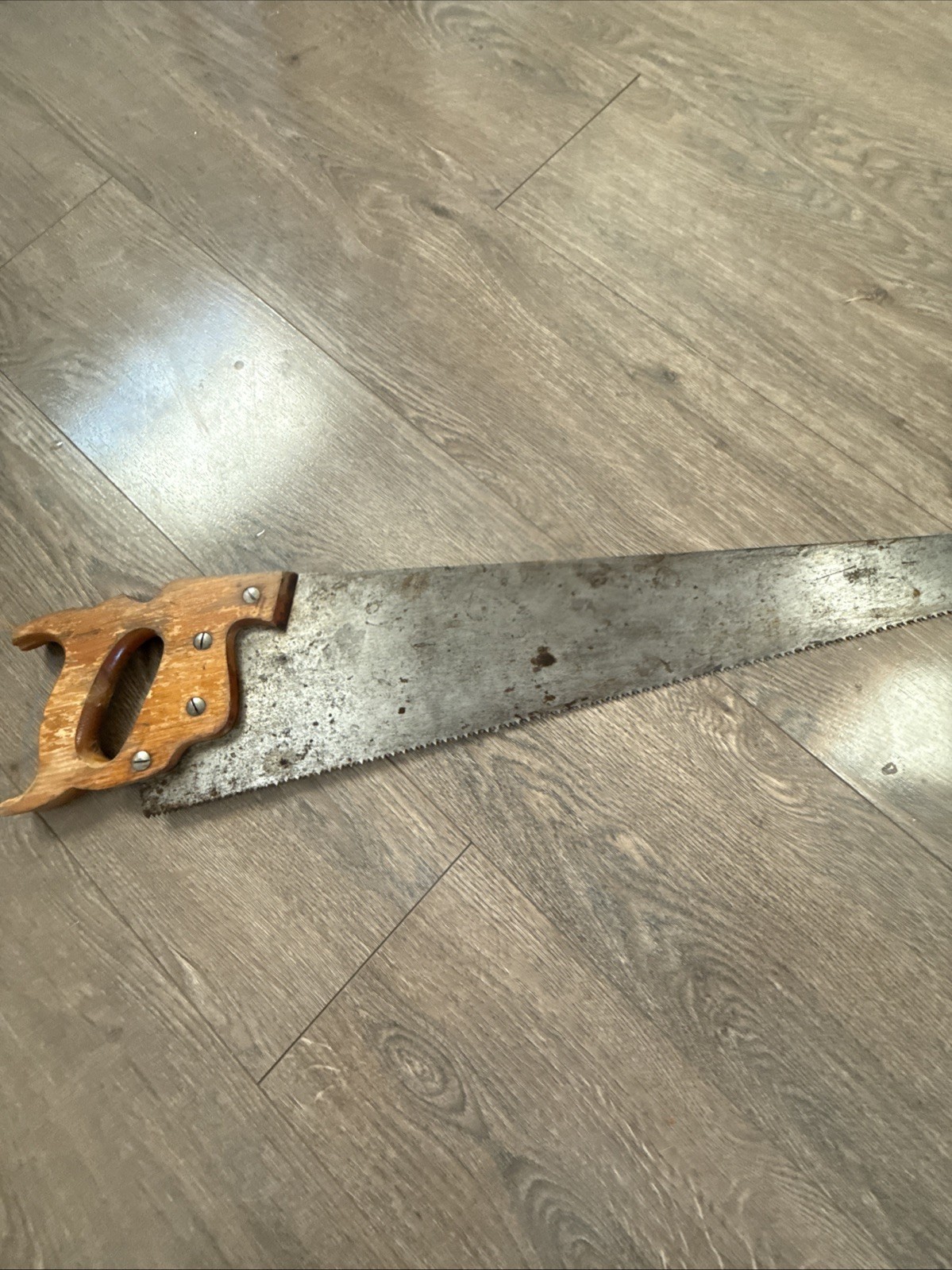 Vintage Disston Select D-95 26” Hand Crosscut Saw Wheat Handle 1940-1950s
