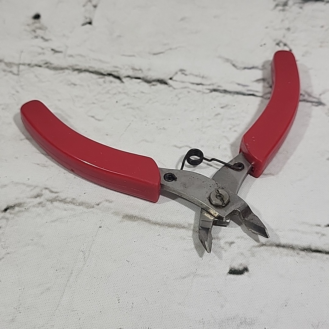 Vintage Wire Cutters Stripper Tool Red Rubber Handles