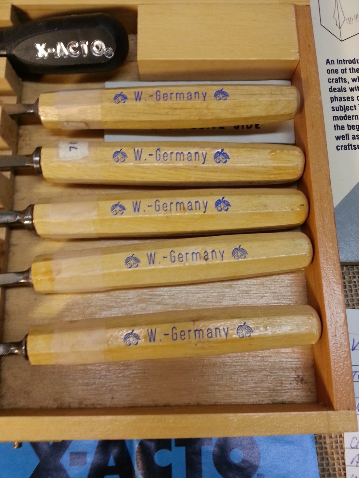 Very Scarce Professional Two Cherry Brand X-ACTO Carving Set West German Made