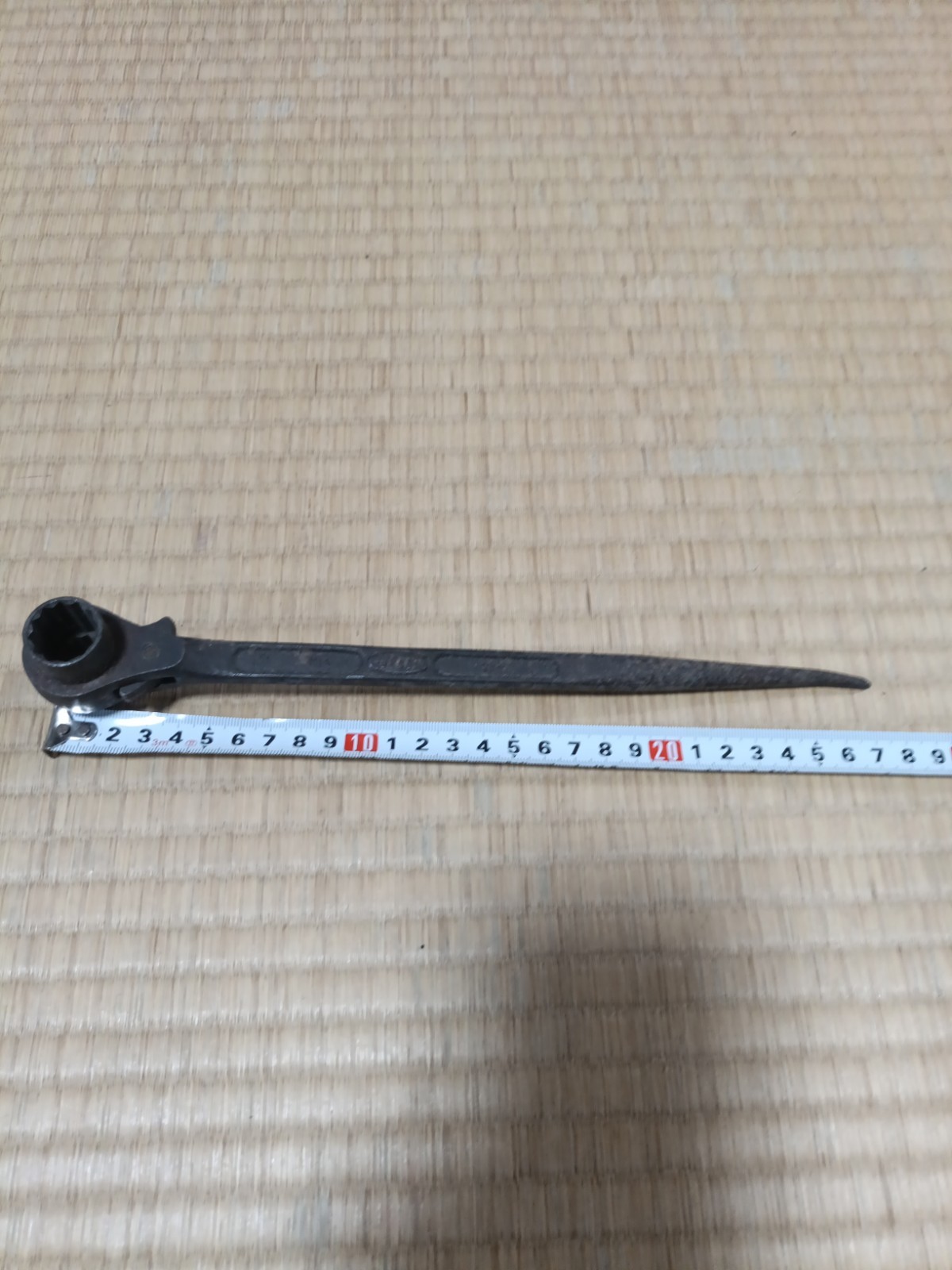 Vintage TOP Japan 14x17mm Podger Ratchet Wrench 27cm Steel Construction Tool