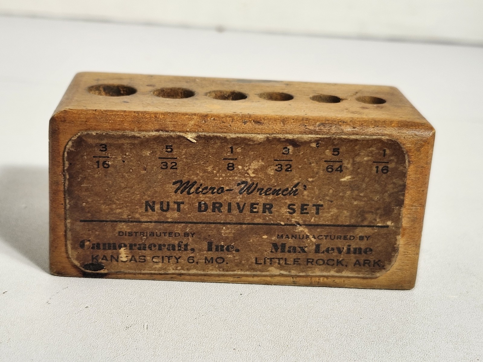 VTG CAMERACRAFT MAX LEVINE MICRO WRENCH NUT DRIVER SET Wood Storage Block ONLY