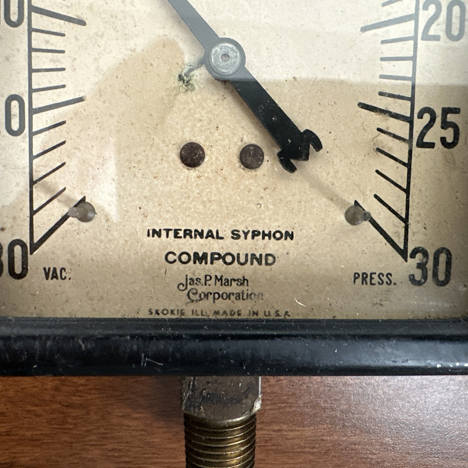 Vintage Jas. P. Marsh Corp Gauge Lot- Internal Syphon & Pressure Gauges Untested