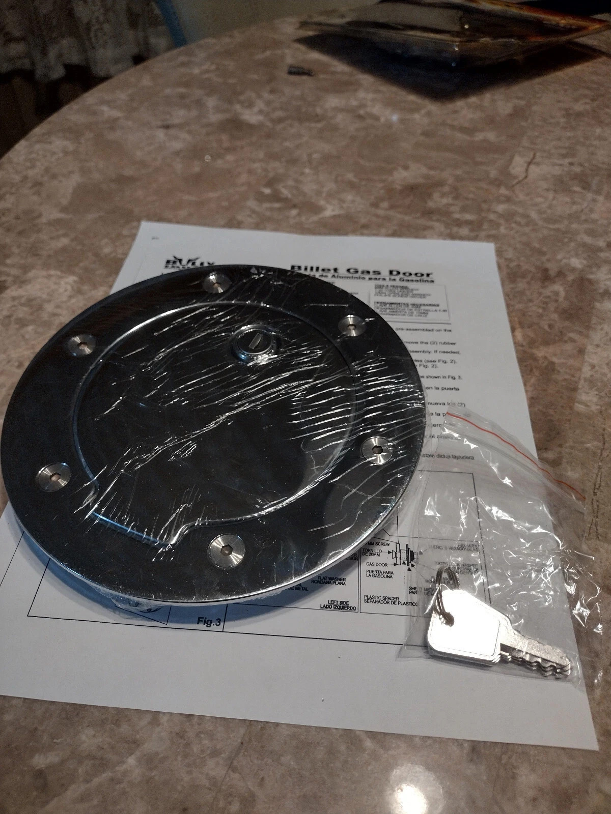 Bully CHROME PLATED FUEL DOOR GD-302CK for Dodge Truck with 4 Keys New