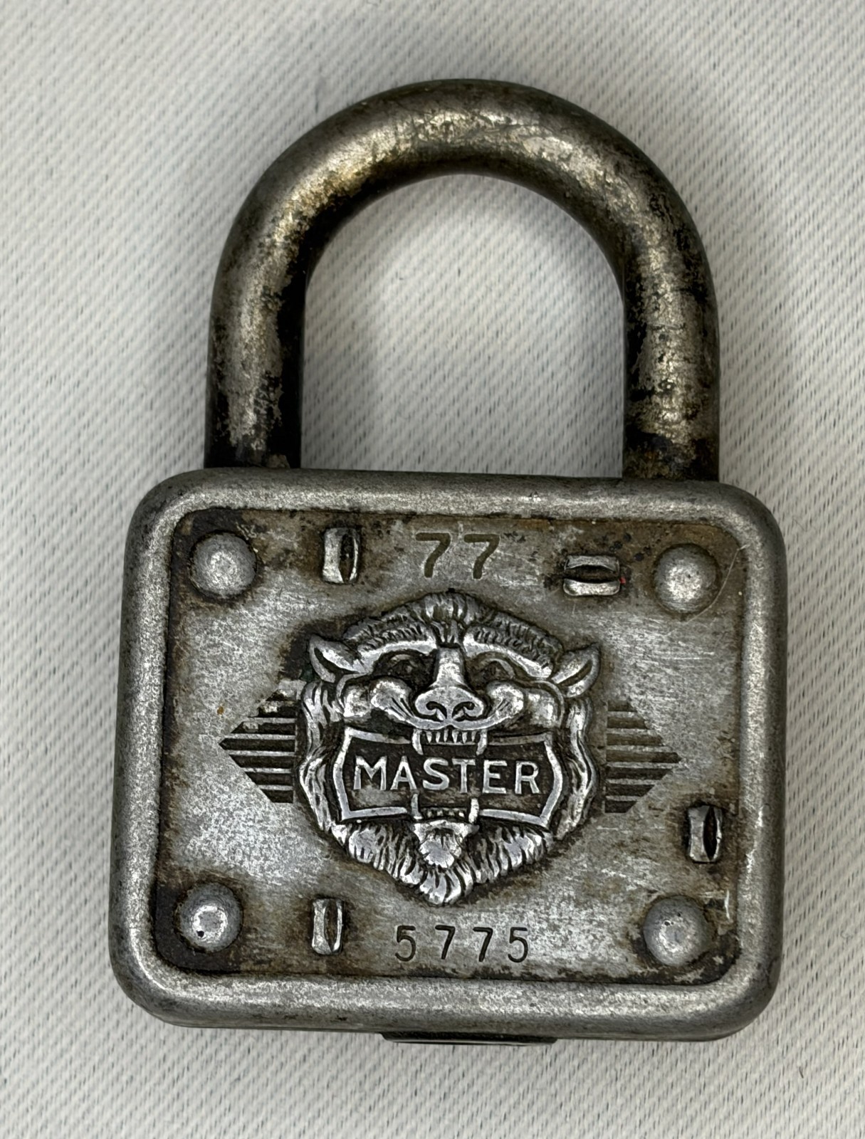 Vintage Master Lock No 77 Lion Head Padlock Milwaukee Wis USA Antique No Key